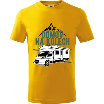 Chlapecké tričko Domov na kolech - Tričko dětské bavlněné - 104-110cm / 3-4 roky ( Žlutá )