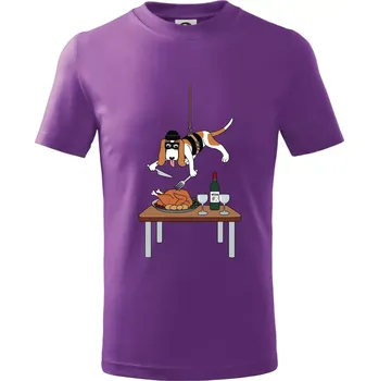 Malý zloděj - baset (Hana-creative) - Tričko dětské bavlněné - 134 cm/8 let ( Fialová )