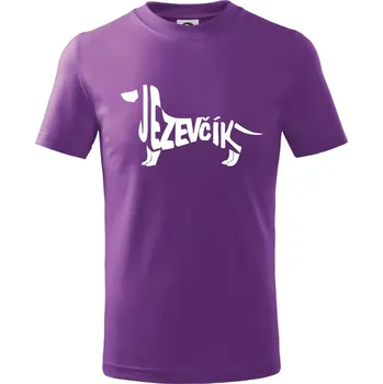 Jezevčík - CZ - Tričko dětské bavlněné - 146 cm/10 let ( Fialová )