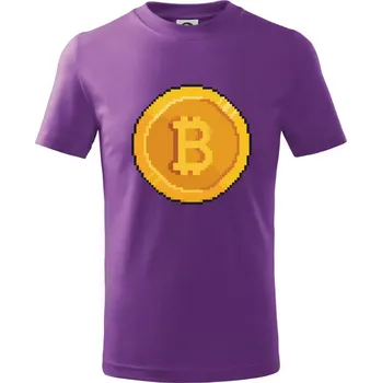 Bitcoin mince - Tričko dětské bavlněné - 98 cm / 2 roky ( Fialová )