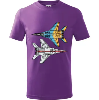 Mig 29 Fulcrum ze spoda a ze zhora - Tričko dětské bavlněné - 98 cm / 2 roky ( Fialová )