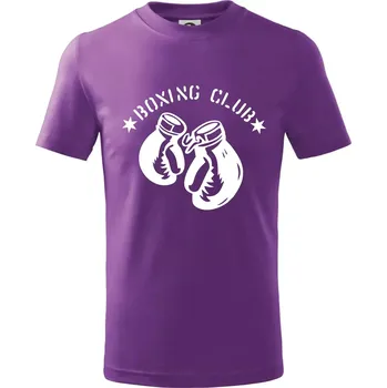 Boxing club nápis - Tričko dětské bavlněné - 134 cm/8 let ( Fialová )