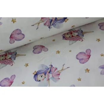 Víly s motýlky - bavlněné plátno, šíře 240cm - digitální tisk