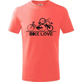Chlapecké tričko Bike love - Tričko dětské bavlněné - 98 cm / 2 roky ( Korálová )