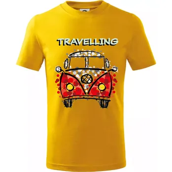 Chlapecké tričko Traveling kreslene auto (lulu_art) - Tričko dětské bavlněné - 104-110cm / 3-4 roky ( Žlutá )
