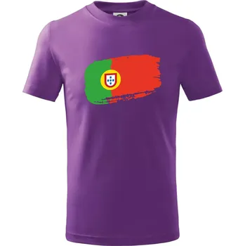 Portugalsko vlajka - Tričko dětské bavlněné - 98 cm / 2 roky ( Fialová )