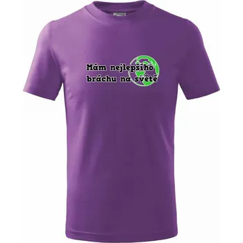 Mám nejlepšího bráchu na světě - Tričko dětské bavlněné - 122 cm/6 let ( Fialová )