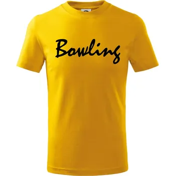 Chlapecké tričko Bowling nápis psací - Tričko dětské bavlněné - 98 cm / 2 roky ( Žlutá )