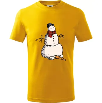 Chlapecké tričko Sněhulák se spadlým nosem - Tričko dětské bavlněné - 104-110cm / 3-4 roky ( Žlutá )