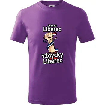 Jednou Liberec vždycky Liberec - Tričko dětské bavlněné - 104-110cm / 3-4 roky ( Fialová )
