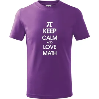 Keep calm and love math - Tričko dětské bavlněné - 158 cm/12 let ( Fialová )