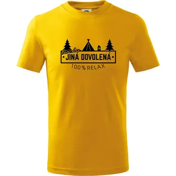 Chlapecké tričko Trochu jiná dovolená stan - Tričko dětské bavlněné - 122 cm/6 let ( Žlutá )