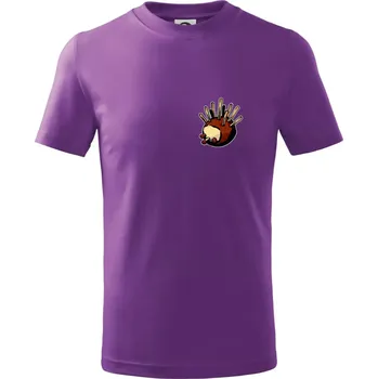 Kaštanový ježeček - prso - Tričko dětské bavlněné - 104-110cm / 3-4 roky ( Fialová )