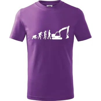 Chlapecké oblečení Evoluce bagr velký - Tričko dětské bavlněné - 146 cm/10 let ( Fialová )