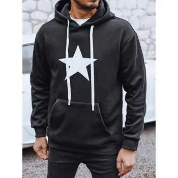 Pánská mikina Dstreet Pánská mikina s kapucí a hvězdou BX5928 Barva: Černá, Velikost: 2XL