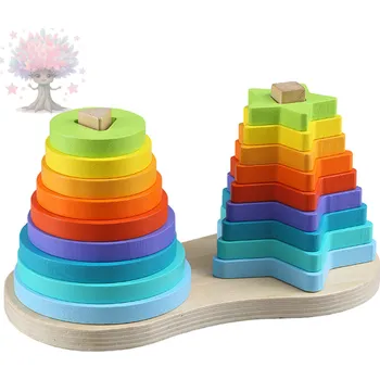 ostatní stavebnice Duhová stavebnice dřevěná