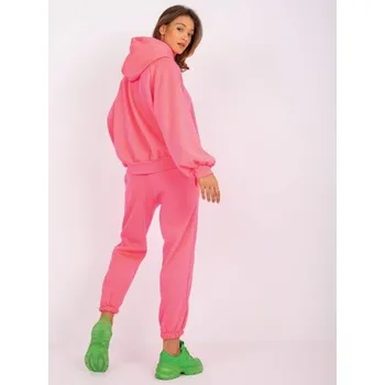 Fluo růžový dámský teplákový komplet s kapucí Liana