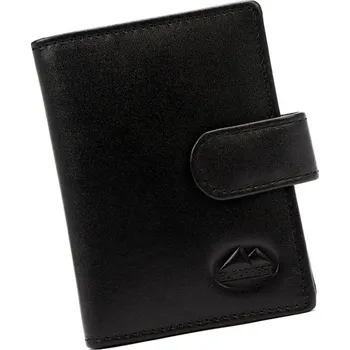 Peněženka Malá černá kožená dokladovka s průhlednými záložkami