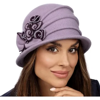 Klobouk KRUMLOVANKA Dámský vlněný klobouček W-0124/409 světle fialový