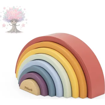 Dřevěná hračka Dřevěná duha Skládací duha