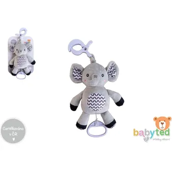 plyšák babyted Slon plyš - 30 cm - natahovací hrací strojek - závěs na postýlku / kočárek