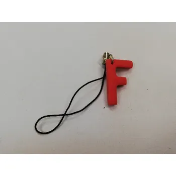 Fimo přívěsek na mobil - písmeno "F" červený