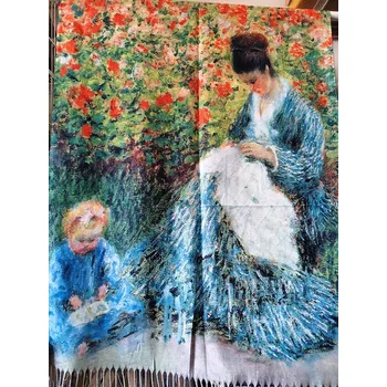 Šála Kašmírová šála - Leslie / Monet - Mladá zahradnice / Madame Monetová