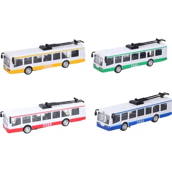 autíčko Wiky Trolejbus kovový s efekty 16 cm