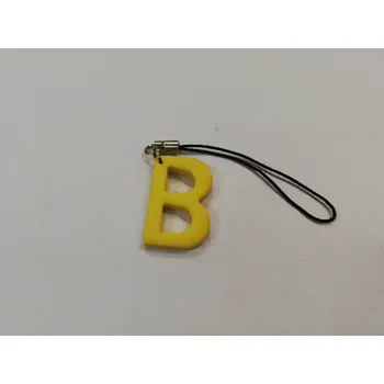 Přívěsek Fimo přívěsek na mobil - písmeno "B" žlutý