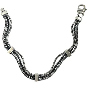 Náramek Stříbrný pánský náramek 3R se zirkony délka náramku 21cm