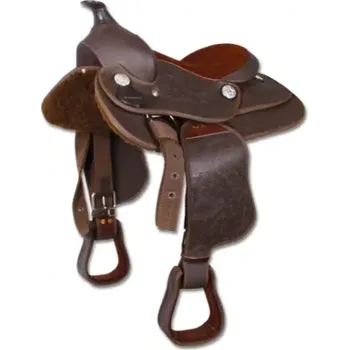 Jezdecké sedlo Westernové sedlo syntetické, Waldhausen, tmavě hnědé, vel. Pony