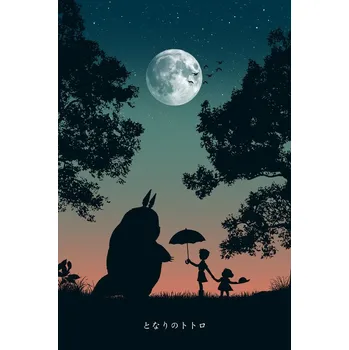 Plakát Plakát, Obraz - My neighbor under the moon