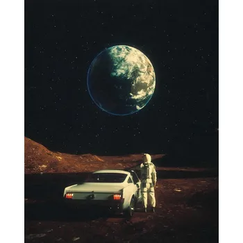 Plakát Plakát, Obraz - Far From Home - Retro-Futuristic Astronaut Art
