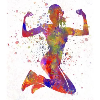 Plakát Plakát, Obraz - female fitness-bodybuilding in watercolor