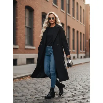 Dámský kabát Dstreet Dámský kabát přechodný oversize LORINESS TY4692z Barva: Černá, Velikost: S