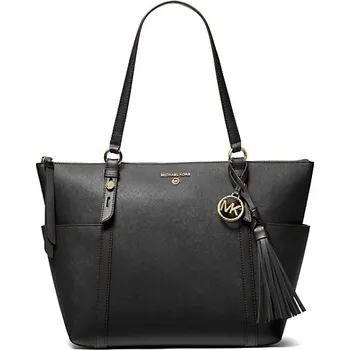 Módní doplněk Michael Kors kožená kabelka Sullivan large černá gold + doprava zdarma