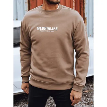 Pánská mikina Dstreet Pánská mikina s potiskem BX5922 Barva: Světle Hnědá, Velikost: 2XL