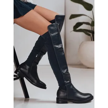 Dámské kozačky Dstreet Dámské kozačky vysoké ZY1281 Barva: Nebeská, Velikost: 40