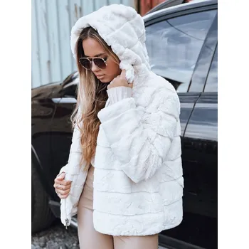 Dámská parka Dstreet Dámská oboustranná kožešinová bunda TY5273 Barva: Béžová, Velikost: S