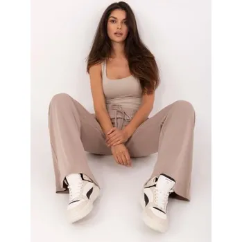 Tmavě béžové tepláky s kapsami