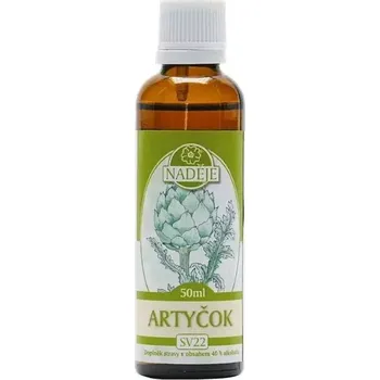 Naděje tinktura Artyčok - oblíbená při: alergie, astma, cukrovka, diabetes, ekzém, hubnutí, játra, krevní cukr, redukce hmotnosti, revmatismus, žlučník (50 ml)