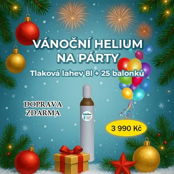 Příslušenství ke svářečce Vánoční set Helium 8L + 25 balonků ZDARMA