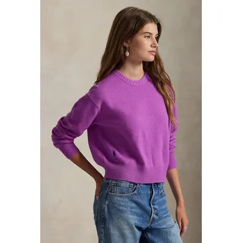 Dámský svetr Vlněný svetr Polo Ralph Lauren dámský, fialová barva, 211914515 44X, vel. XXL