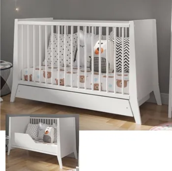 Dětská postýlka Cosmo 60x120 cm se šuplíkem a zábranou - Bílá Druh matrace: kokos pohanka matrace 60x120x11cm + 1190kć