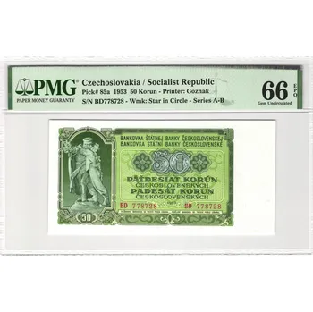 Sběratelství 50 Korun 1953 S. BD PMG 66 EPQ
