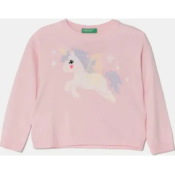 Dívčí svetr Dětský svetr United Colors of Benetton 1070H102K.P.Seasonal růžová 03X, vel. 82