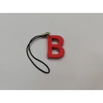Fimo přívěsek na mobil - písmeno "B" červený