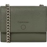 Calvin Klein dámská kožená peněženka clutch s řetízkem grn