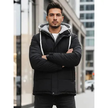 Pánský zimní kabát Dstreet Pánská zimní bunda s kapucí TX5101 Barva: Černá, Velikost: 2XL