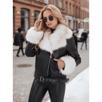 Dámská parka Dstreet Dámská bunda zimní GIRLROCK ramones s kožíškem TY5122z Barva: Černá, Velikost: S